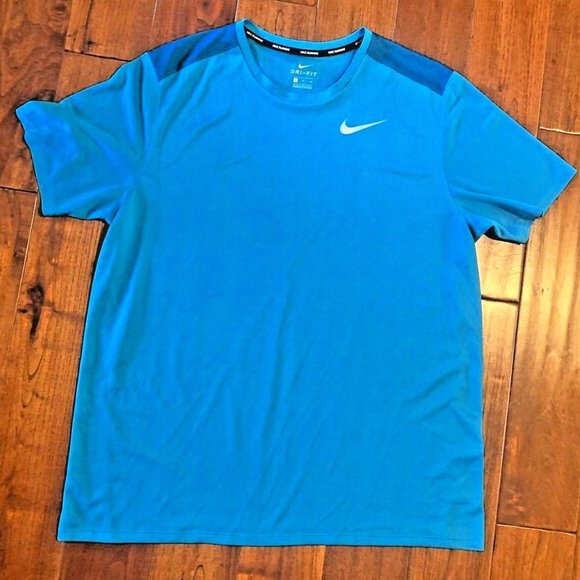 Nike Dri-Fit Athletic T-Shirt Men's XL Turquoise Short Sleeve Casual Running - Picture 1 of 9